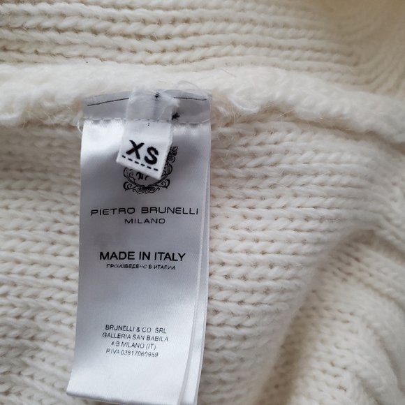 Pietro Brunelli Milano Cable Knit Ivory Turtleneck Maternity Sweater size XS. - Picture 5 of 16